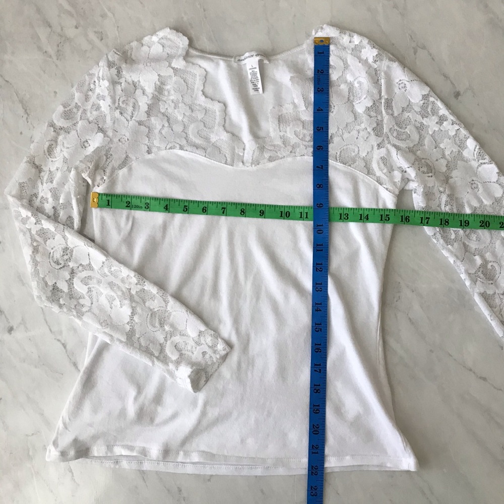 NWOT White Lacy Cotton Sleep Shirt - Picture 5 of 9